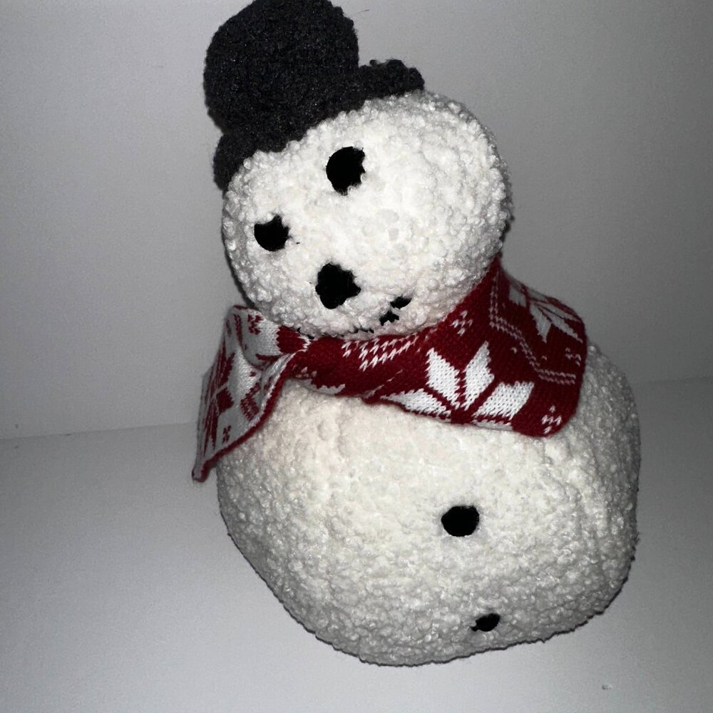 Aldi Extra Derpy Snowman Sherpa Pillow 2024 Edition 12" Snowderp Merry Moments